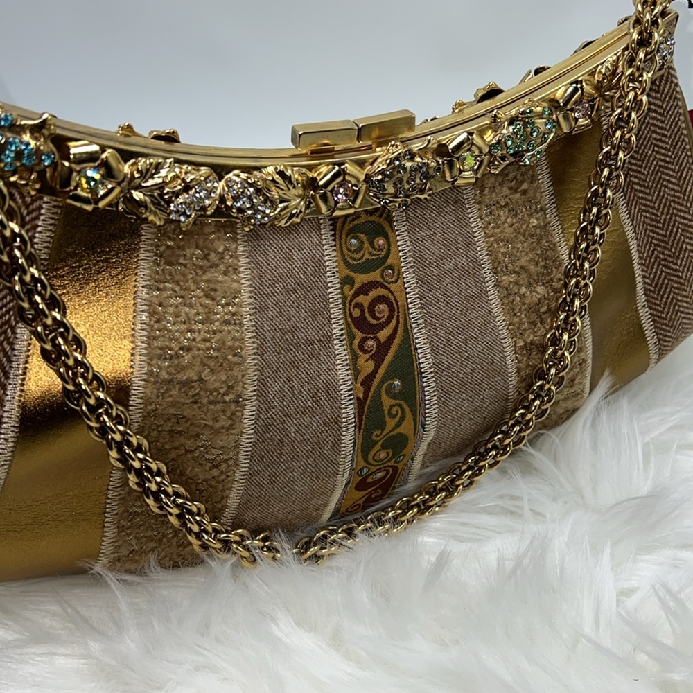 🌟⚜️👜NWT VINTAGE REBECCA MOSES WILD ABOUT CASHMERE EVENING BAG